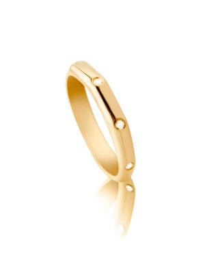 GAD08DD Anello Riviere Diamanti Ottagono in Oro Giallo con 8 Brillanti - Anelli Riviere Diamanti e Fedi Nuziali con Diamanti Milano Roma Canton Ticino