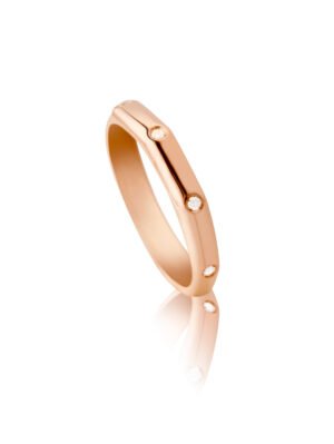 GAD08DD Anello Riviere Diamanti Ottagono in Oro Rosa con 8 Brillanti - Anelli Riviere Diamanti e Fedi Nuziali con Diamanti Milano Roma Canton Ticino