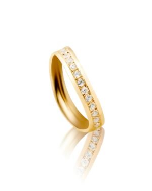 RD02LG Anello Riviere con Diamanti in Oro Giallo 750 18 Carati - Mariae Nascenti Diamonds Anelli Riviere Diamanti e Fedi Nuziali con Diamanti Milano Roma Canton Ticino