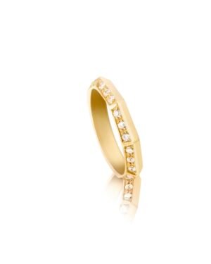 RD11AM Anello Riviere con Diamanti Luce in Oro Giallo 750 18 Carati - Mariae Nascenti Diamonds Anelli Riviere Diamanti e Fedi Nuziali con Diamanti Milano Roma Canton Ticino